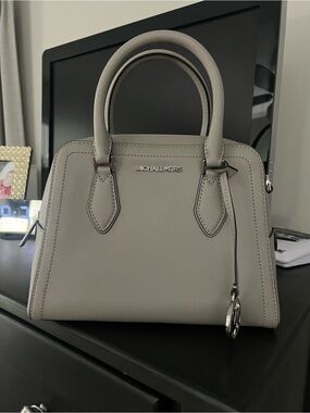 Michael Kors Light Gray Saffiano Leather Satchel